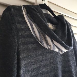 Moth Anthropologie Sz S Sweater charcoal thin knit